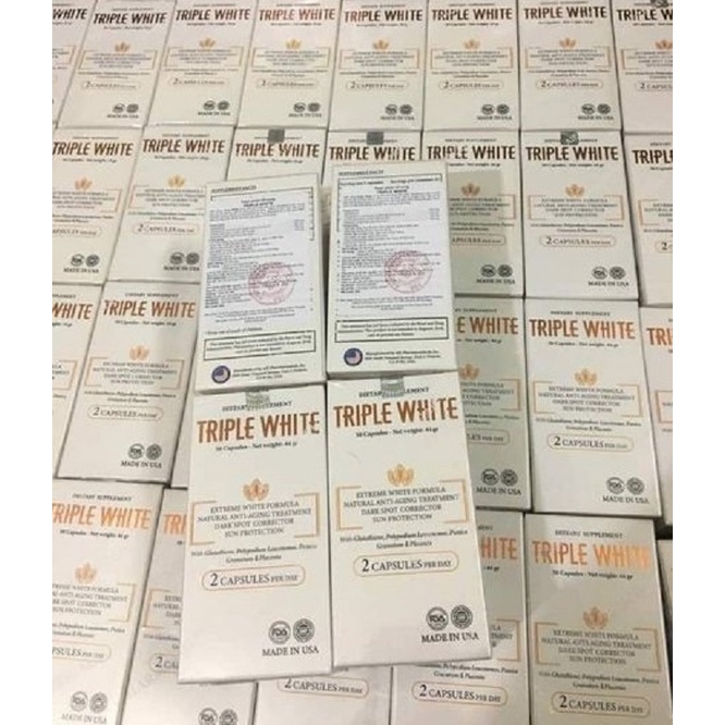 Viên Uống Trắng Da, Chống Nắng, Mờ Thâm Nám Triple White 50 Viên Mỹ