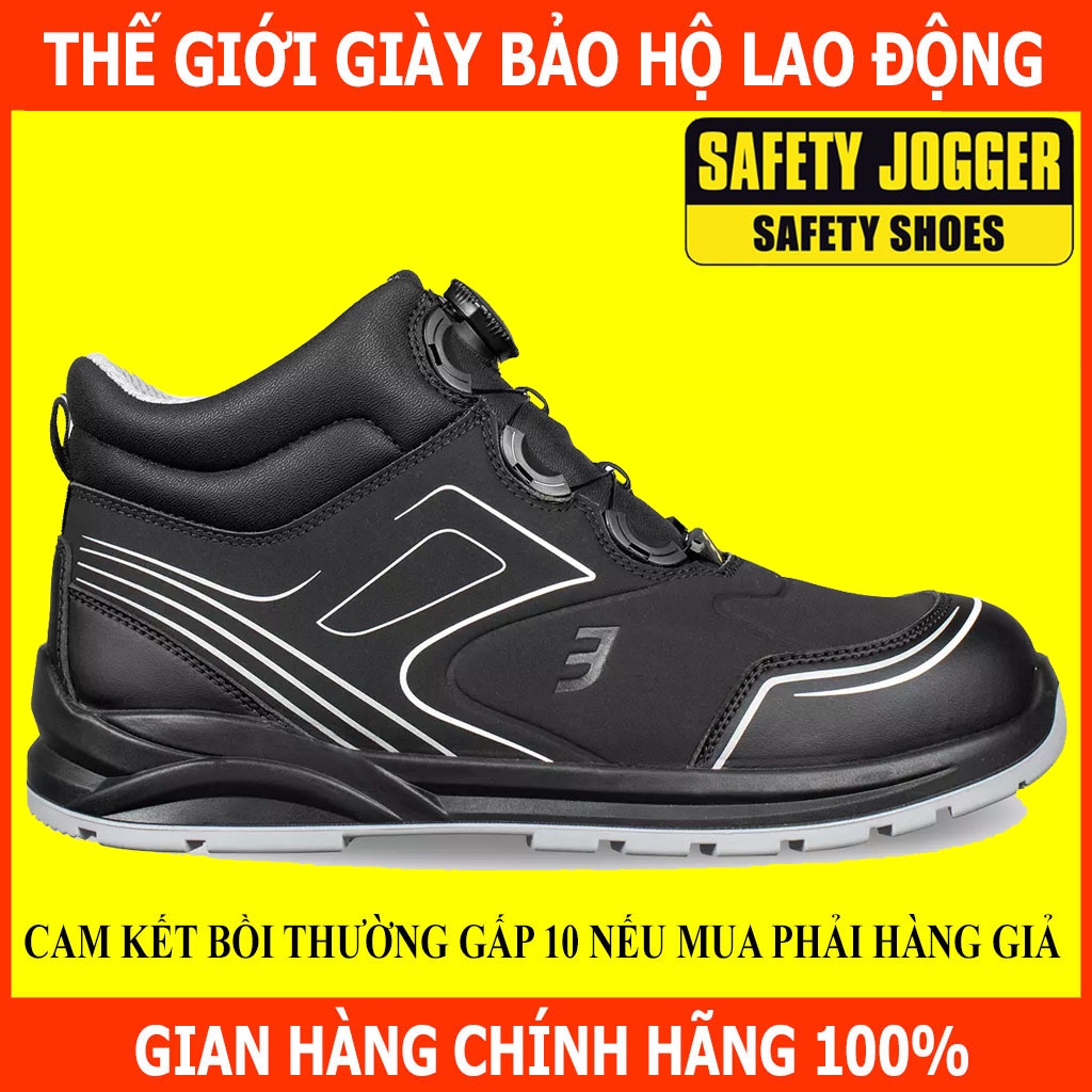 Giày Bảo Hộ Lao Động Safety Jogger Cador S3 Mid TLS Cao Cổ, Chống Dập Ngón, Đâm Xuyên, Khóa Nút Vặn