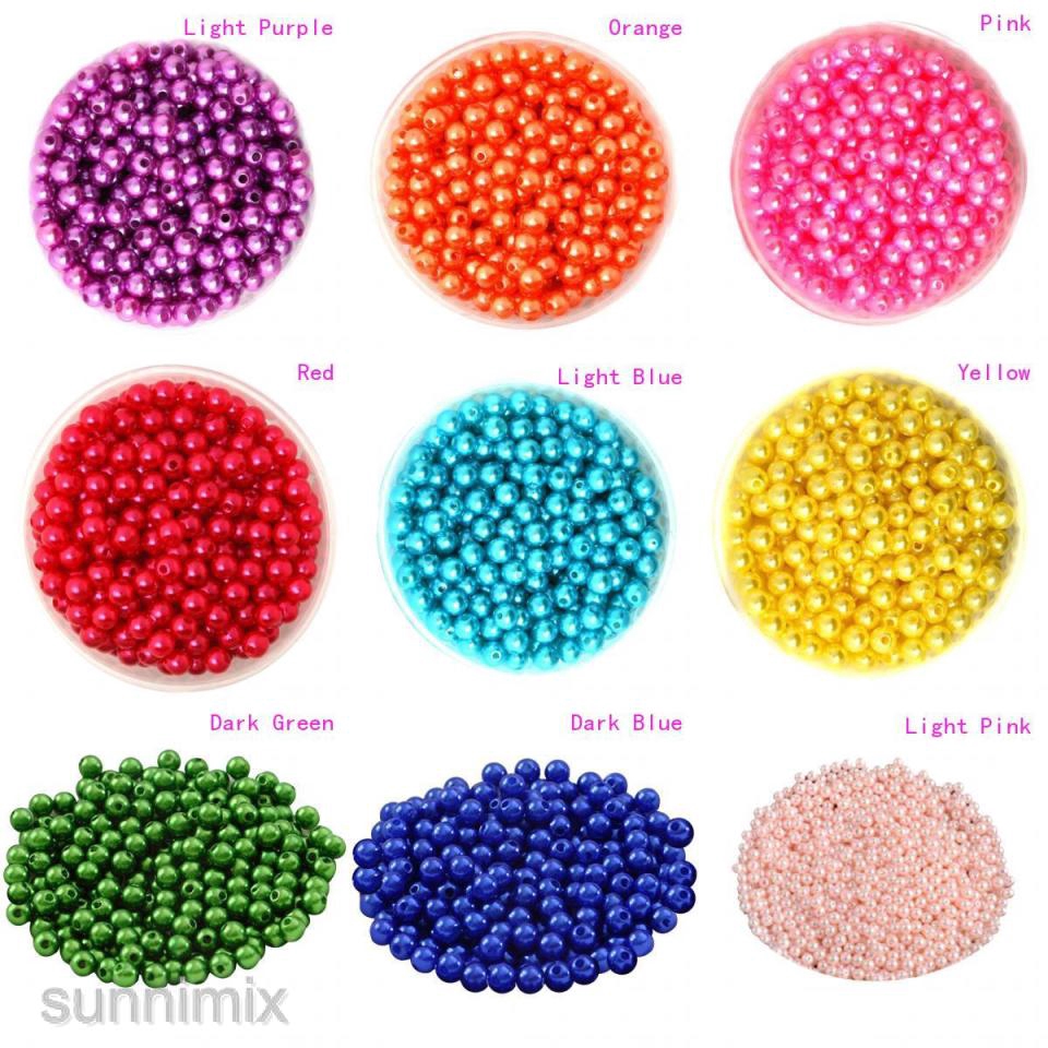Set 500 Hạt Ngọc Trai Nhựa 6mm Dùng Làm Trang Sức DIY