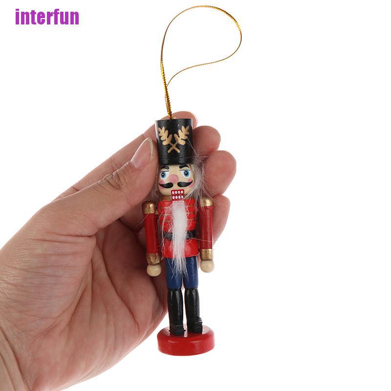 1 Đồ Chơi Trang Trí Giáng Sinh Hình Chú Lính Nutcracker 10cm Bằng Gỗ