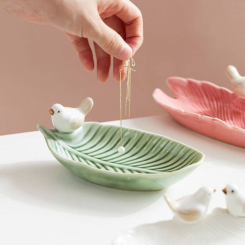 Khay đựng để trưng bày trang sức họa tiết hình chú chim đáng yêu