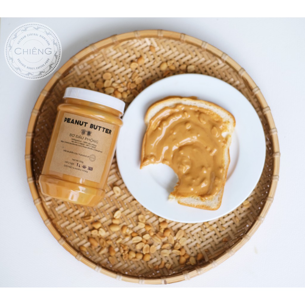 Combo 4 hũ 500g - Bơ đậu phộng không đường, Bơ đậu phộng ăn kiêng, Eat clean Healthy, Ăn chay - CHIÊNG FOOD - 500g/220g