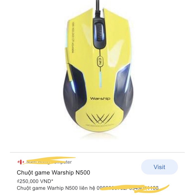 Chuột gaming warship n500