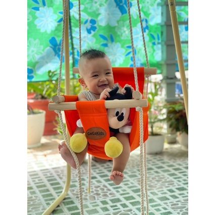 Combo 2 chức năng GeGa Kids L Cải Tiến - Xích đu và nhún nhảy cho bé tập đi GEGAKIDS