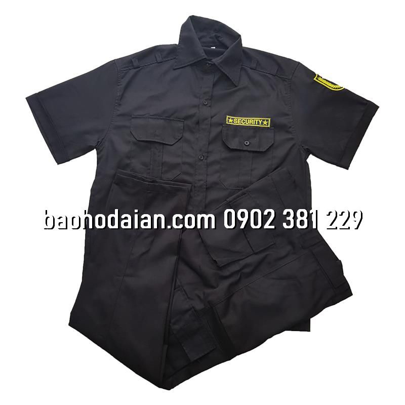 Quần áo vệ sĩ tay ngắn kèm cầu vai, nón, logo tay ngực