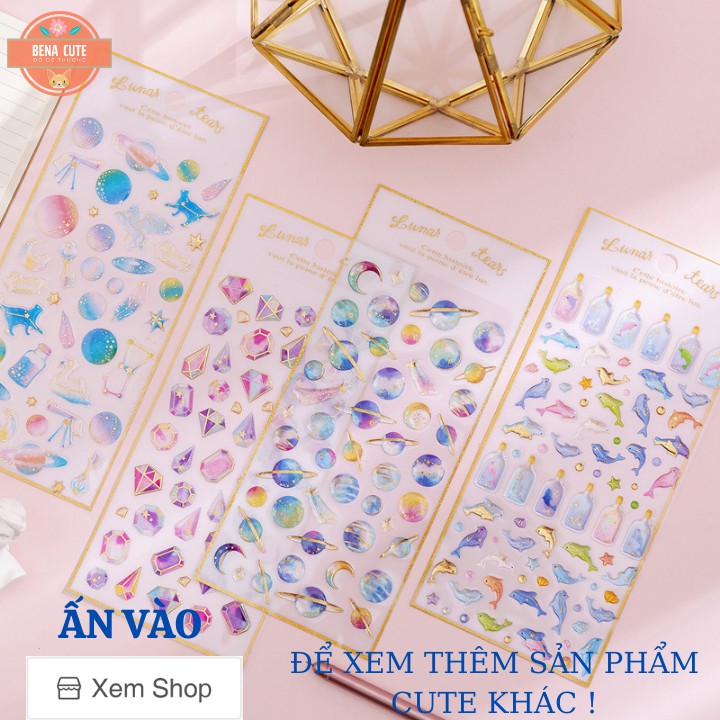 Sticker dán nổi🌜KIM TUYẾN🌛 3D ngộ nghĩnh dễ thương, thăng hoa cảm xúc