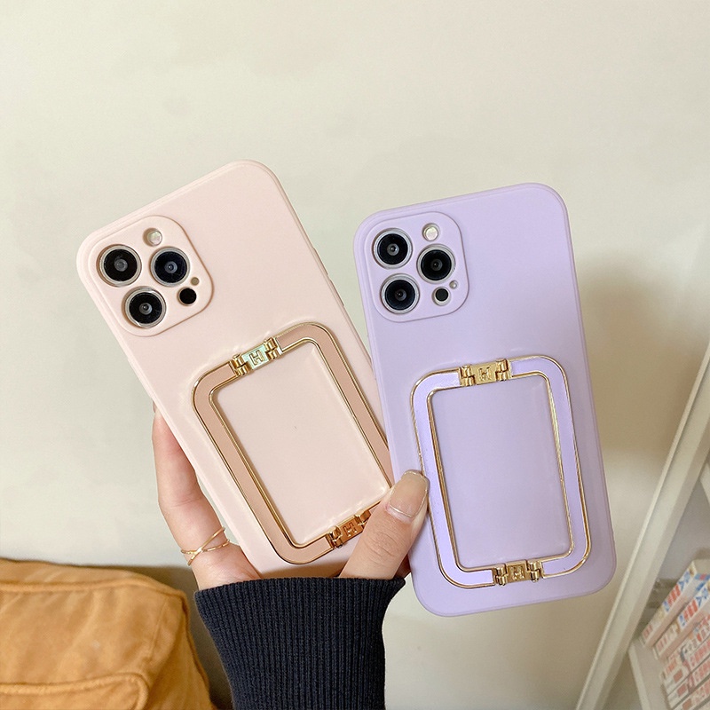 Ốp Điện Thoại Có Giá Đỡ Kim Loại Sang Trọng Cho iPhone12 11 Xsmax XR 7 / 8PLUS SE2020 6S 13 / 14Pro