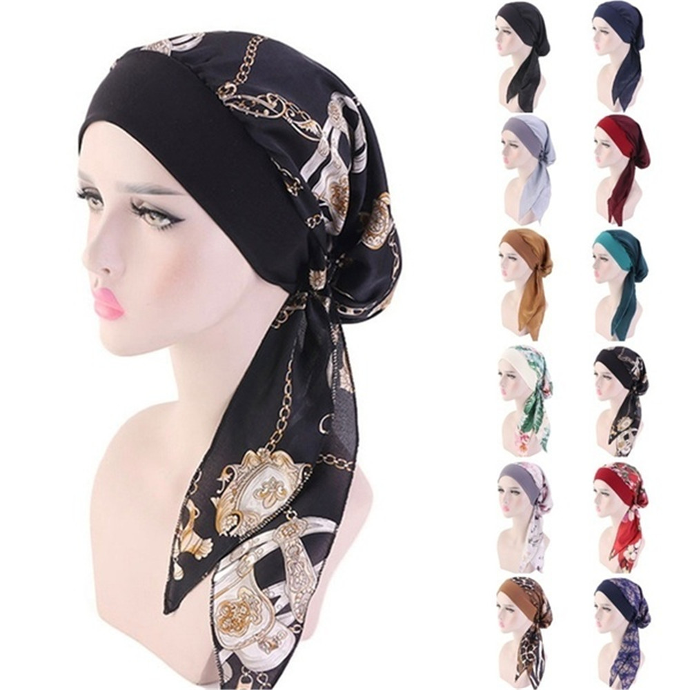 Nón Turban Co Giãn In Họa Tiết Phong Cách Thời Trang Dành Cho Nữ