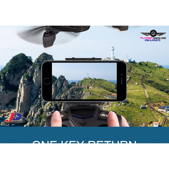 Flycam JXD 518 Tracker GPS 720P HD camera màu xanh
