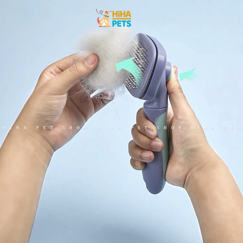 Lược Chải Lông Chó Mèo Xoay 360 Độ Bấm Nút Tự Động Lấy Lông T10 Mẫu Mới Đầu Lược Massage Da Thú Cưng.