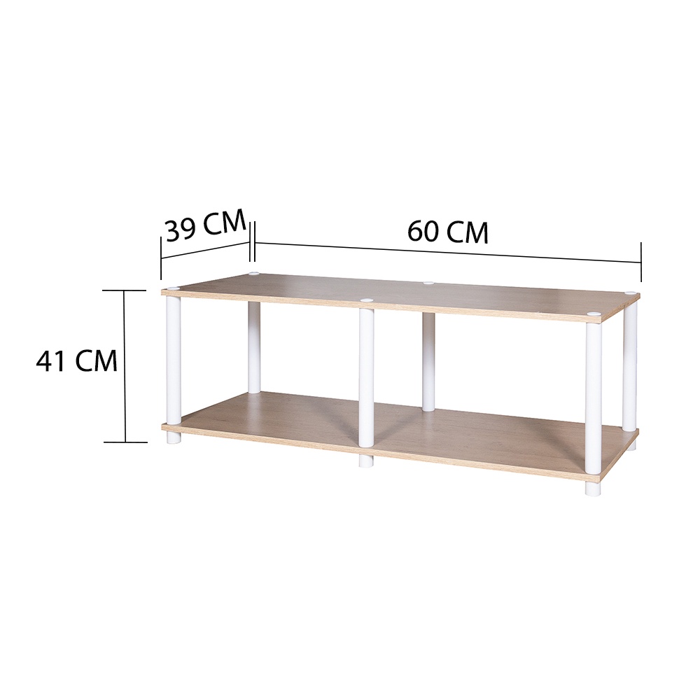 HomeBase ME LIVING kệ MDF đa năng 2 tầng ADA Thái Lan W60XD39XH41cm màu trắng/xám