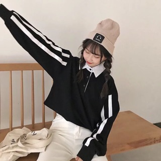 🐾CropTop Cổ Petter Chạy Sọc