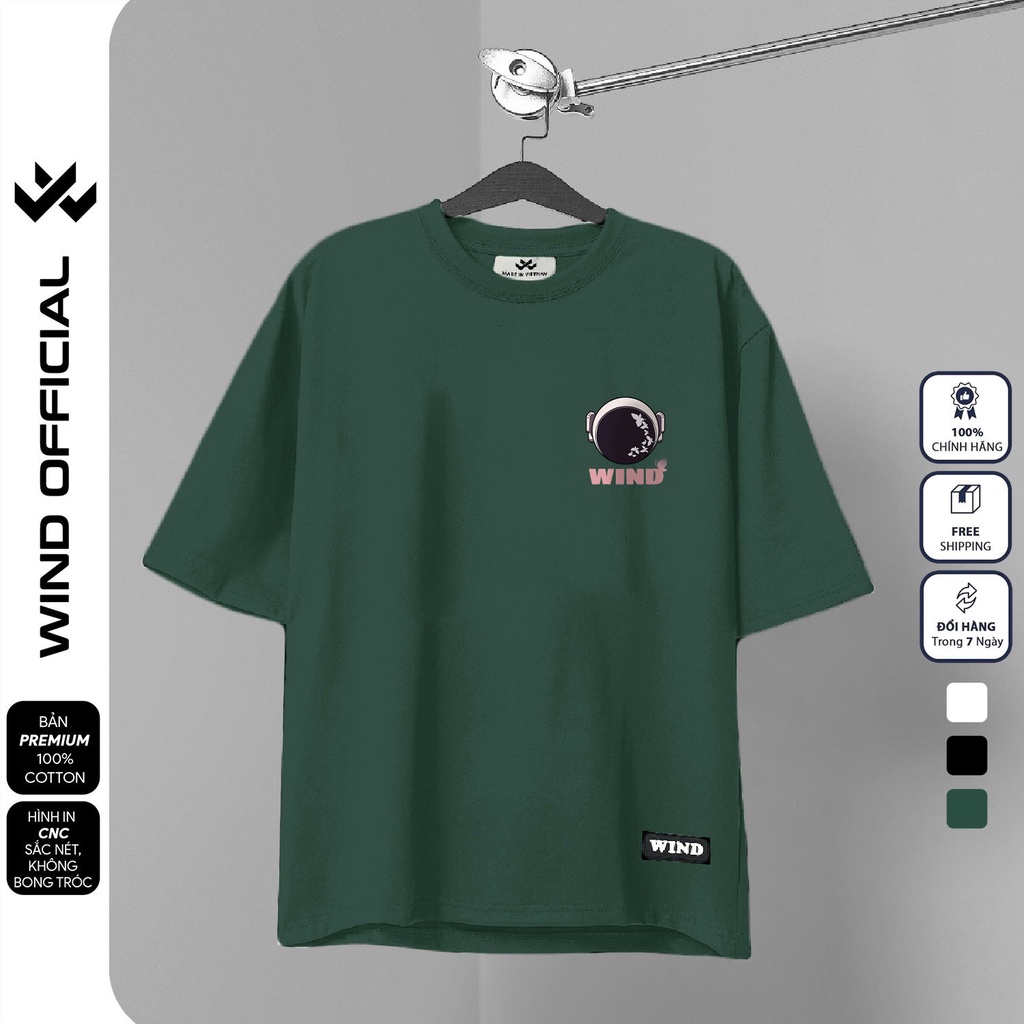 Áo thun tay lỡ unisex WIND phông form rộng 65% Astronaut nam nữ oversize ulzzang