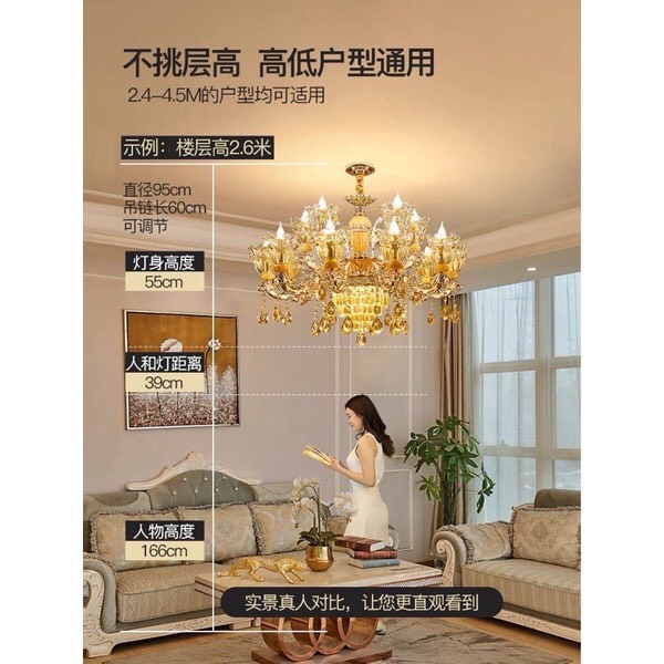 Đèn chùm 15 tay chao đá đúc dây đèn chỉnh được cao thấp tùy ý ứng dụng trang trí phòng khách,sảnh