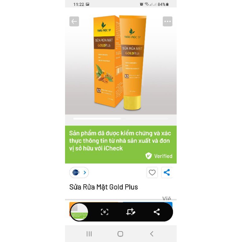 HÀNG CHÍNH HÃNG-Combo Cao Nghệ và Sữa Rửa Mặt Gold Plus Thảo Mộc 37
