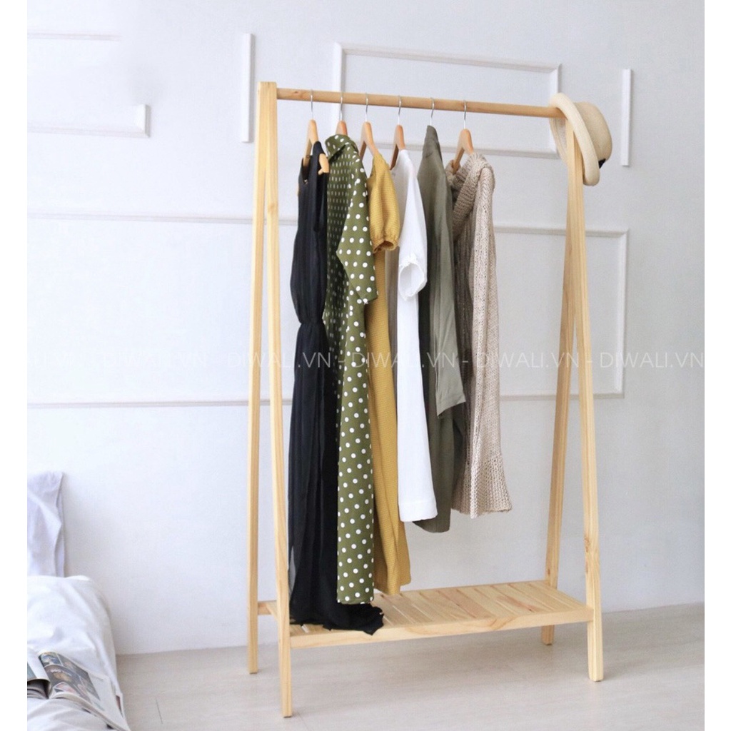 giá treo quần áo-kệ gỗ A 1 tầng-kích thước 140x70cmx38cm-giàn treo thông minh