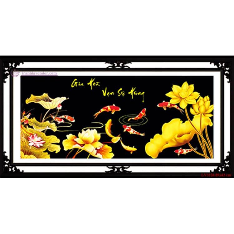 Tranh thêu chữ thập Gia Hòa Vạn Sự Hưng LV3126 89*43cm