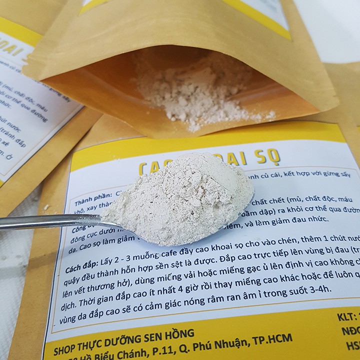 Cao khoai sọ  Giảm đau, đào thải độc tố.