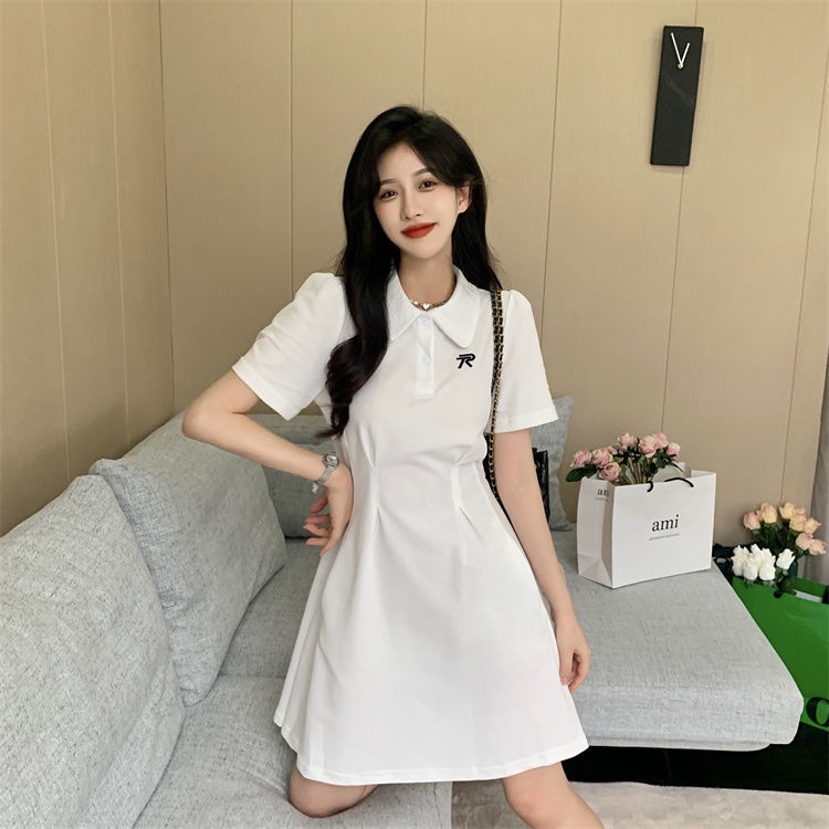 Đầm Chữ A Tay Ngắn Cổ Polo Thời Trang Mùa Hè Mới 2022