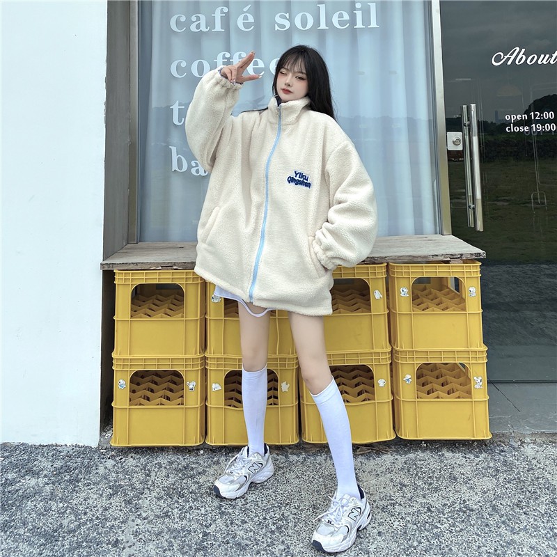 [Mã WASTMAY giảm 15% tối đa 30K đơn 150K] (A5003) áo khoác ulzzang 2 mặt bông nhung size M đến 2XL (kèm video ảnh khách) | BigBuy360 - bigbuy360.vn