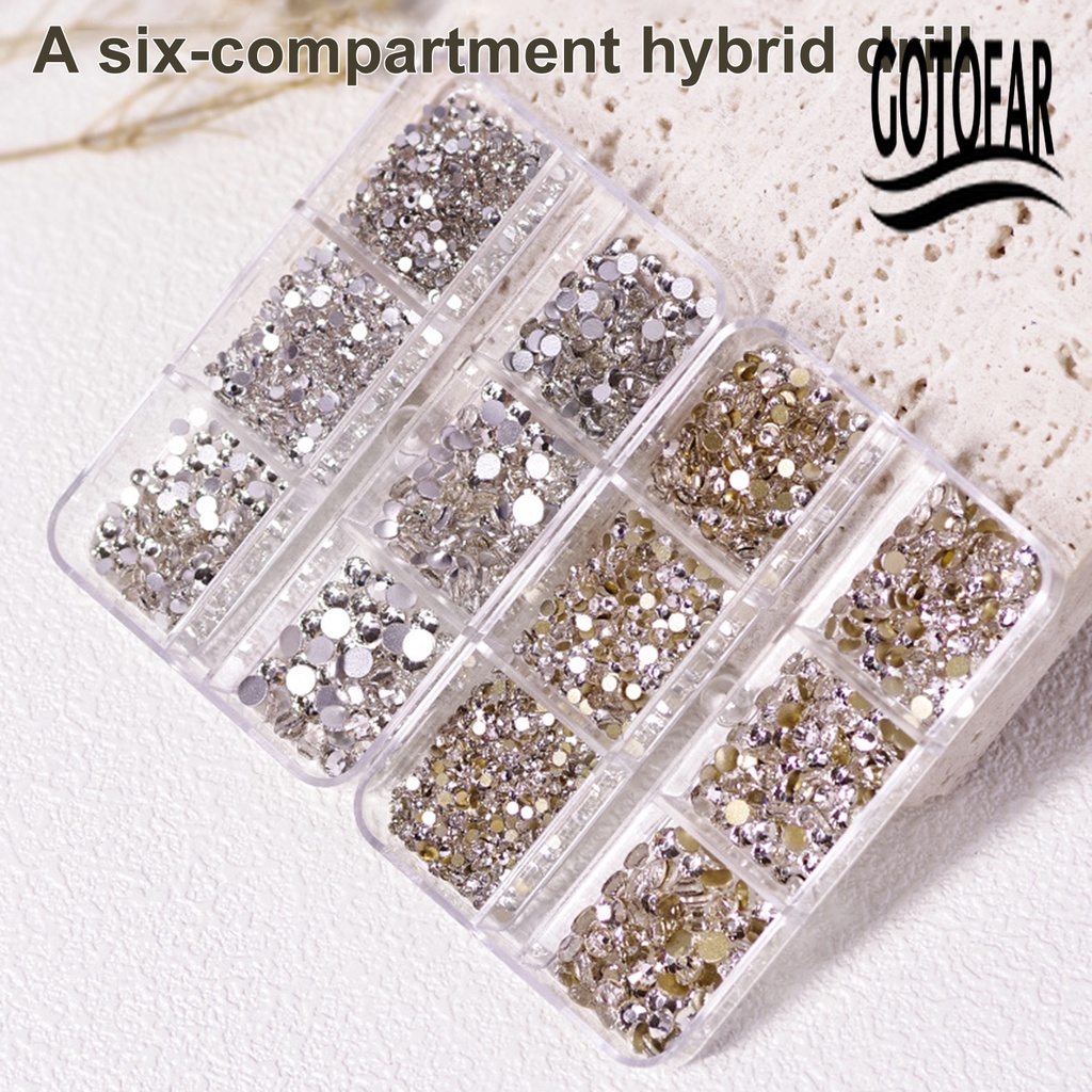 Hộp 1688 Hạt Đá 6 Ngăn Dùng Trang Trí Móng Tay / Kính DIY