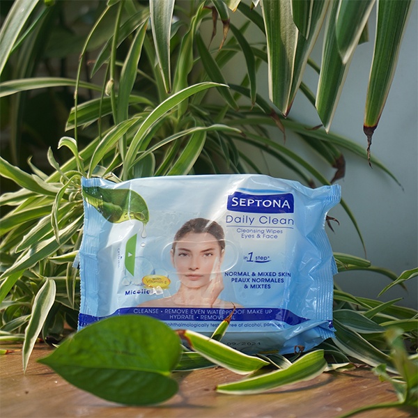 Khăn ướt tẩy trang hằng ngày SEPTONA Vitamin E và Micellaire