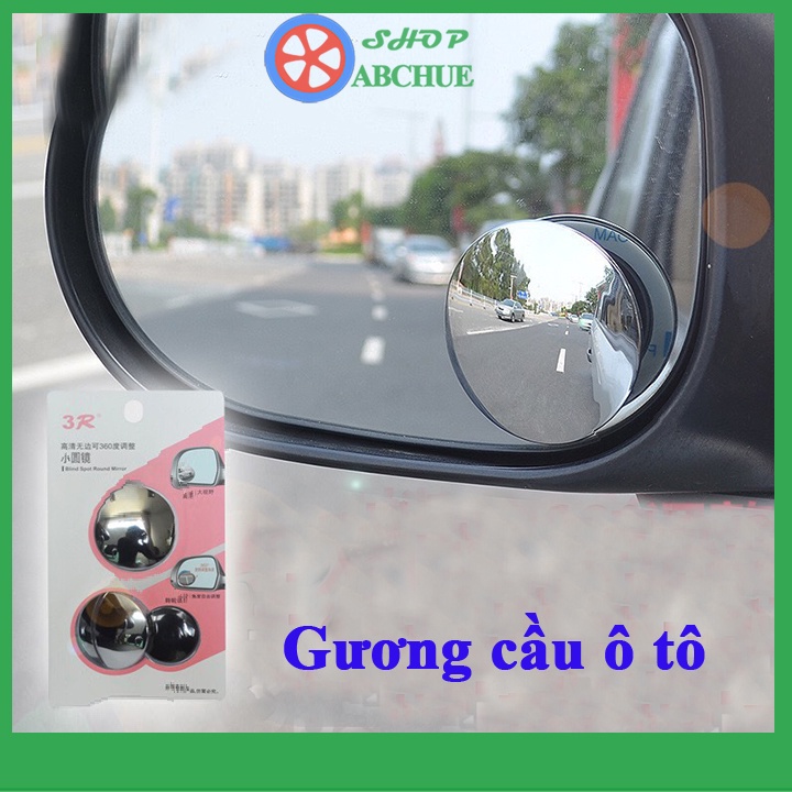 Gương cầu lồi xoá điểm mù gắn kính ô tô xoay 360( vỉ 2 gương)