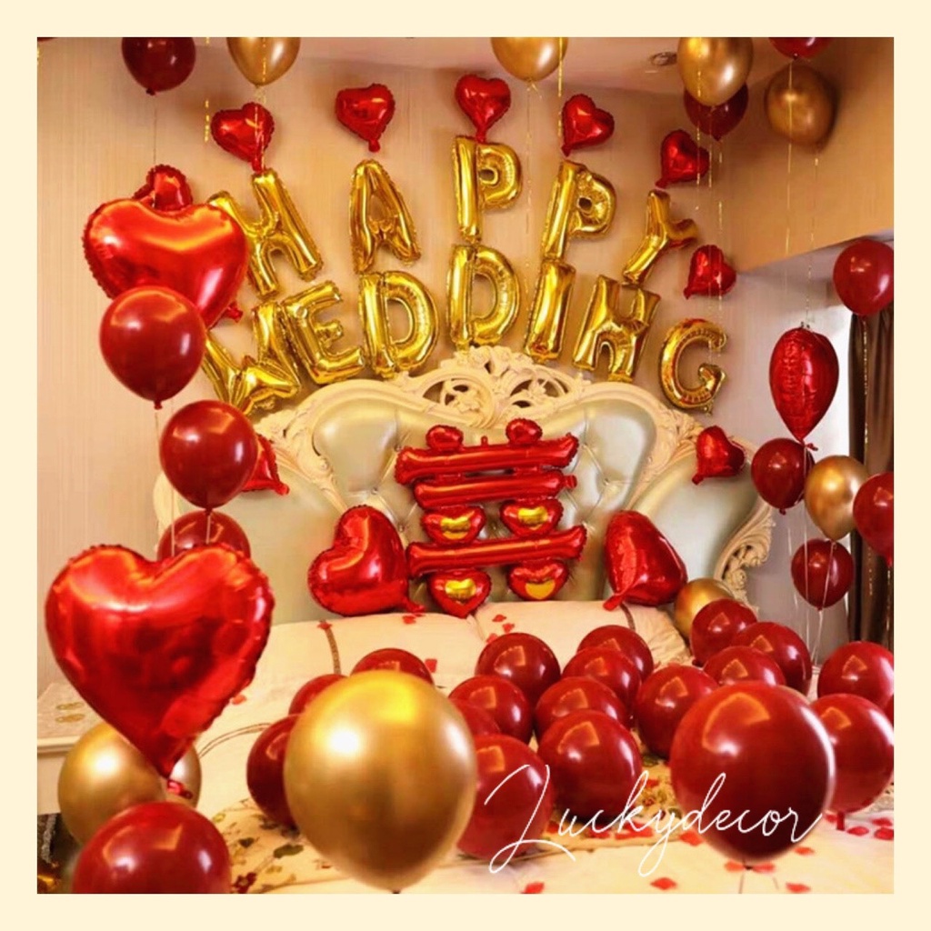 [Tặng Quà] Set Bóng Trang Trí Phòng Cưới Hot Trend 2022 HT88