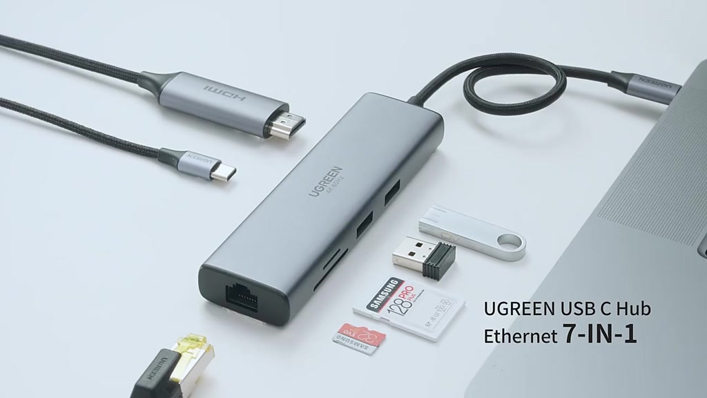 Cáp Chuyển Hub Ugreen BENFEI USB Type C Sang 3xUSB 3.0 + HDMI + RJ45 + SD,TF | BigBuy360 - bigbuy360.vn