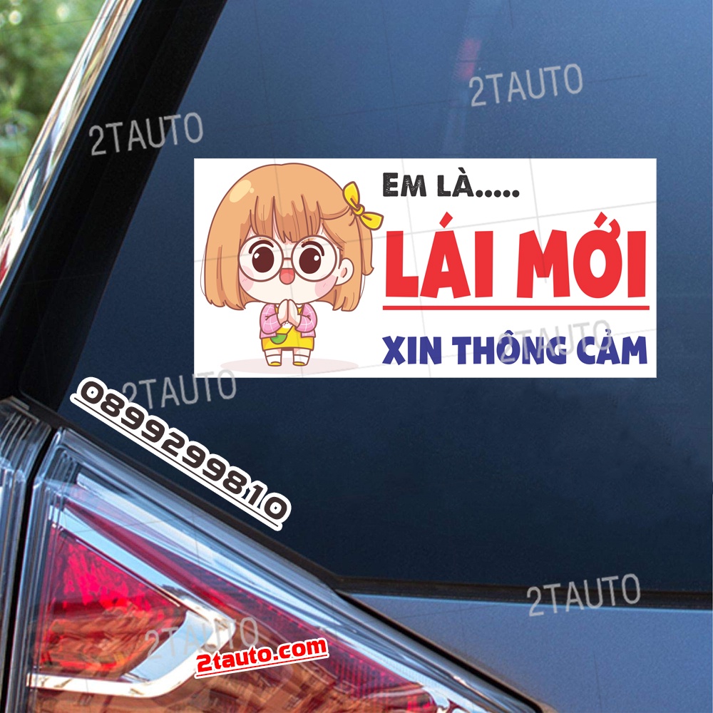 1 LOGO STICKER TEM DECAL DÁN XE LÁI MỚI XIN THÔNG CẢM MẪU NAM NỮ CUTE DỄ THƯƠNG - EM LÀ LÁI MỚI , TÙY CHỌN MẪU otofun | BigBuy360 - bigbuy360.vn