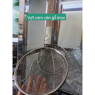 Vợt chiên/ vợt mỳ inox lưới ca rô