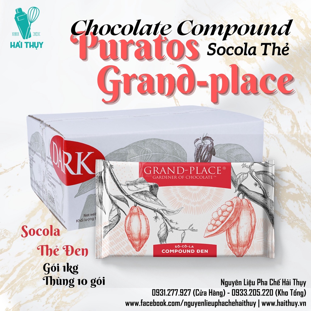 Socola Thẻ Puratos Chocolate Compound Bánh 1kg