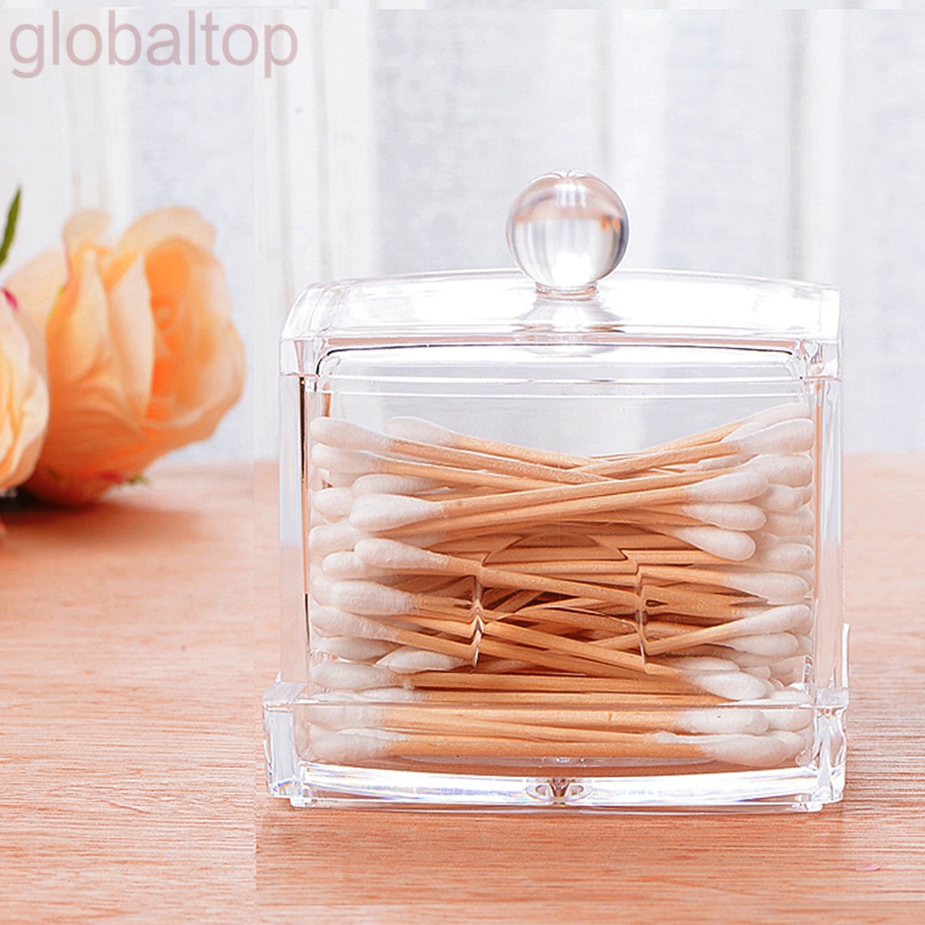 Hộp đựng tăm bông / mỹ phẩm hình vuông tiện lợi Q-tip