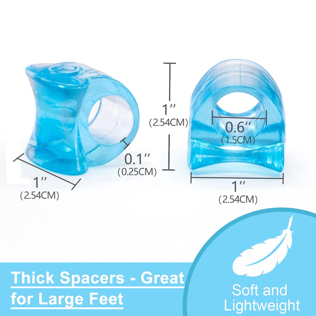 [Hàng mới về] Set 2 dụng cụ tách ngón chân chỉnh hình bằng silicon mềm màu xanh dương chống tật vẹo ngón chân cái