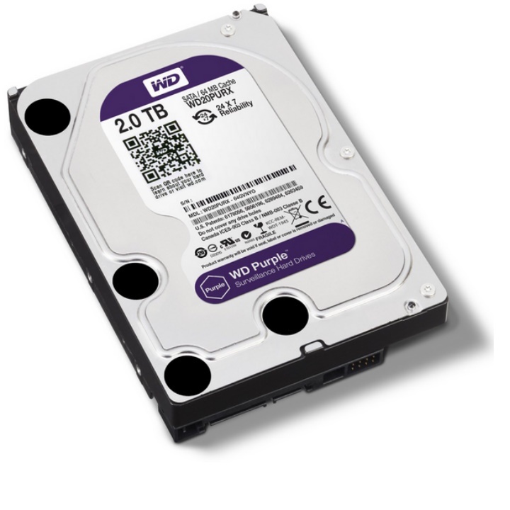 Ổ cứng camera HDD WD Purple 2TB hàng chính hãng nhập khẩu trực tiếp - Bảo hành 24 tháng