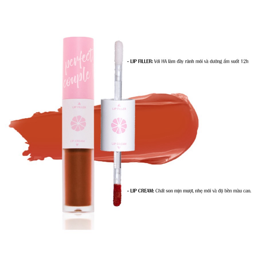 tuan099 Combo Phấn nước kiềm dầu Lemonade Matte Addict Dual Cushion 16g và Son kem lì 2 đầu Perfect Couple Lip 7.5g tuan