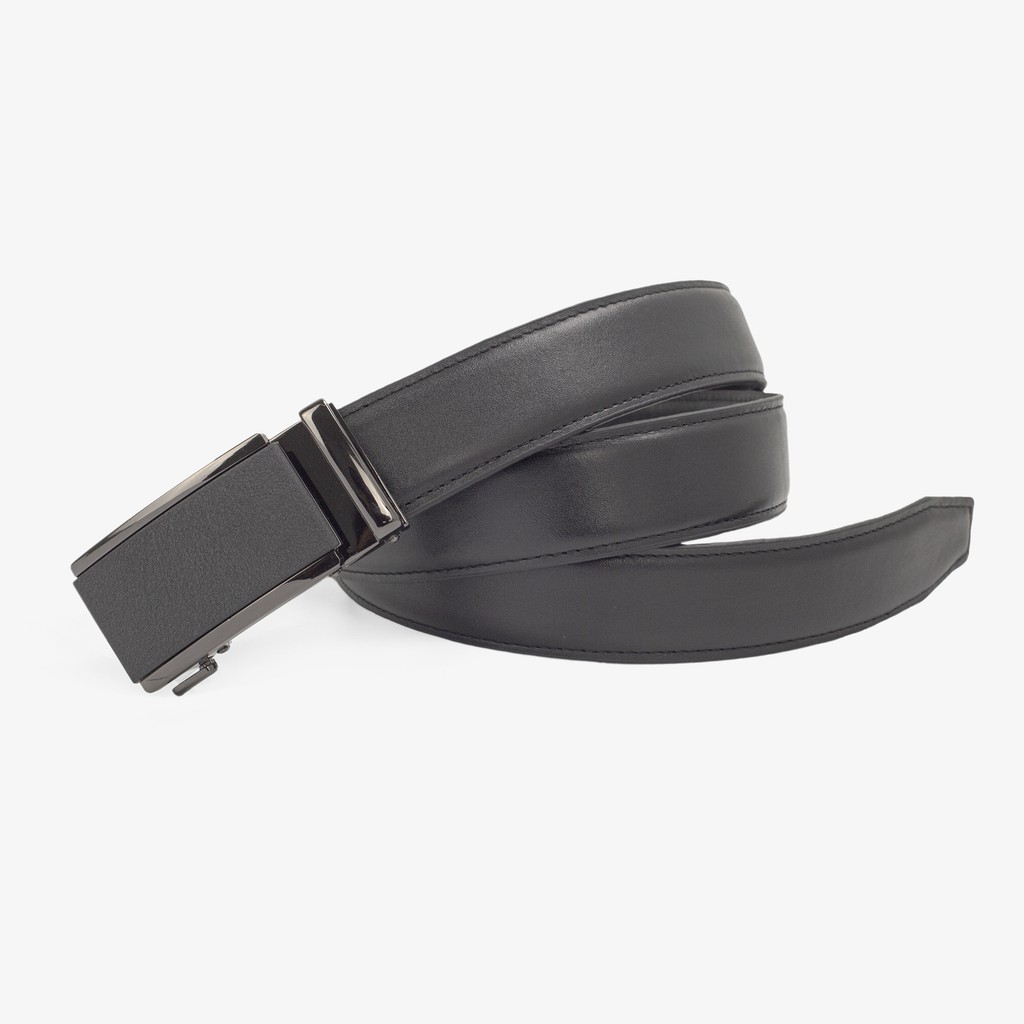 Thắt lưng nam da bò cao cấp-3 lớp-màu đen-khóa tự động nhiều mặt L104-DA THẬT-BH 24 tháng