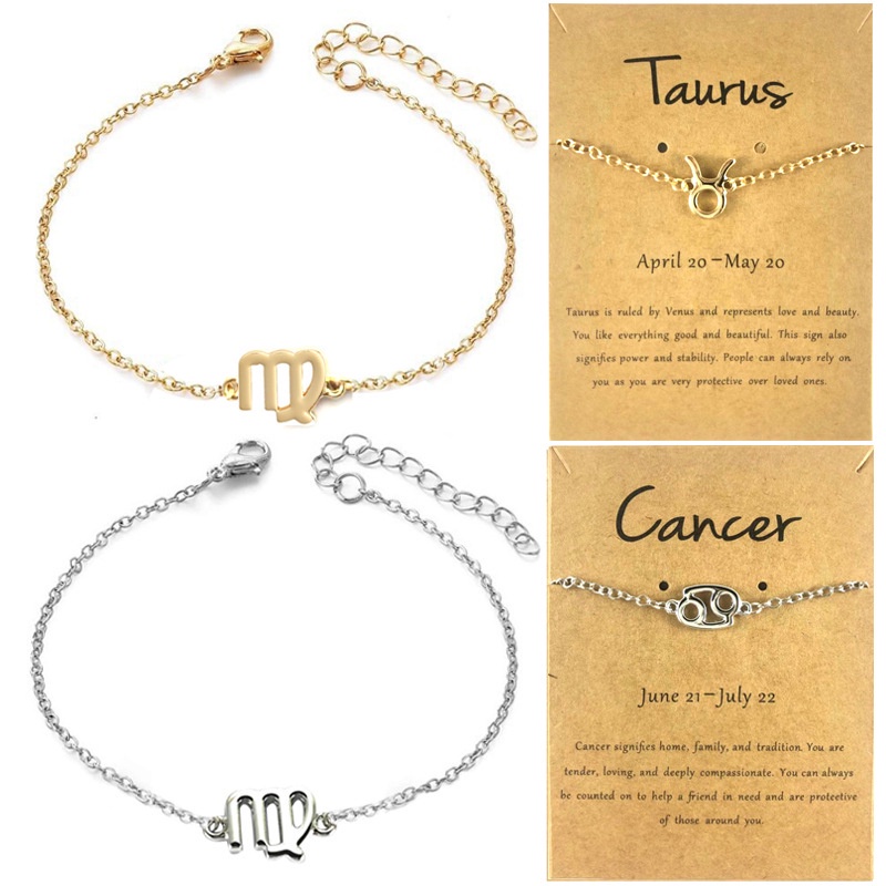 Vòng Đeo Tay 12 Cung Hoàng Đạo Xuyên Biên Giới Bán Chạy Vòng Tay Chuỗi Xích Bọ Cạp Cạp Cam Quý Giá leo libra Virus Virus Virus Virus aries gemini