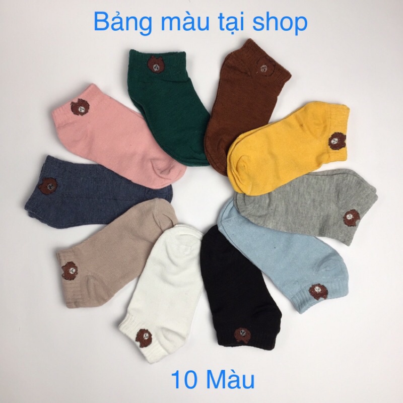 Tất Nữ ❤️FREESHIP❤️ Tất Gấu Nữ brown nữ cổ ngắn cute dễ thương (ảnh thật shop chụp)