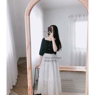 Áo kiểu croptop đen