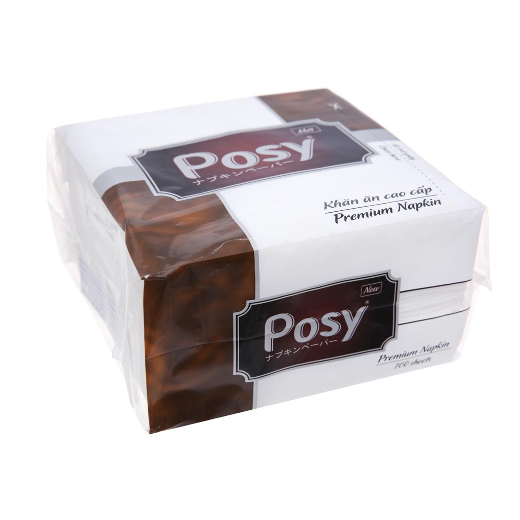 Khăn giấy vuông Posy Preminum 100 tờ x 2 lớp ( 330x330mm)