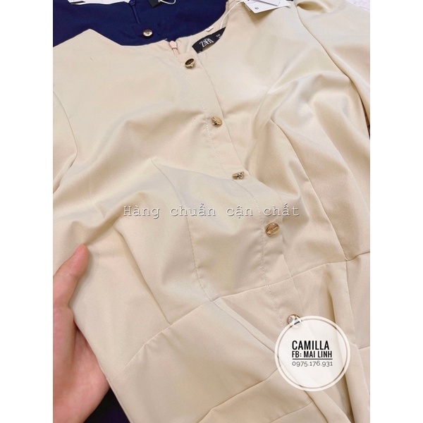 ✨ĐẦM MIDI DÀI✨Đầm midi tay bồng phối cúc đồng dọc thân - cổ tròn | BigBuy360 - bigbuy360.vn