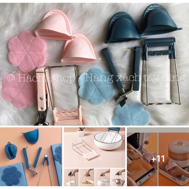 Bộ dụng cụ gắp nóng silicone 6 món