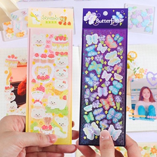 Sticker Forest Garden lấp lánh hình dán trang trí sổ tay toploader | BST147