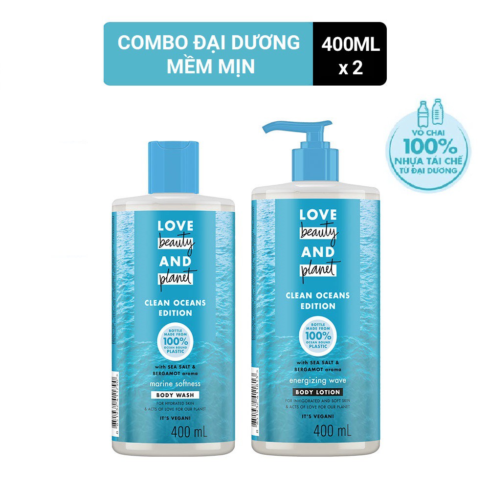 Combo Love Beauty And Planet Đại dương mềm mịn sữa tắm và sữa dưỡng thể 400ml/ chai