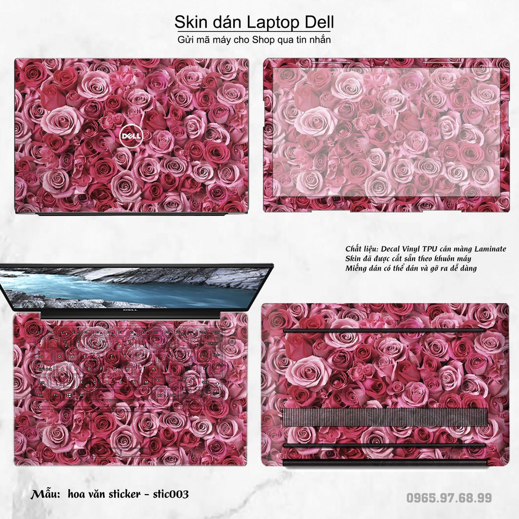 Skin dán Laptop Dell in hình Hoa văn sticker (inbox mã máy cho Shop)