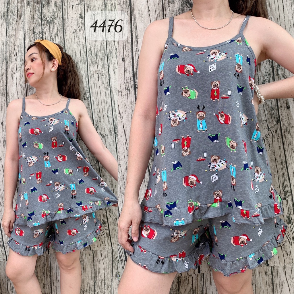 4476 Đồ bộ đùi 2 d ây short BIG SIZE quần bèo họa tiết Chó ss.2d | BigBuy360 - bigbuy360.vn