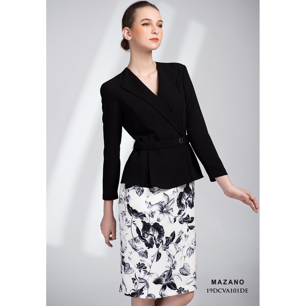 Váy phối họa tiết peplum MAZANO MS 19DCVA101HA