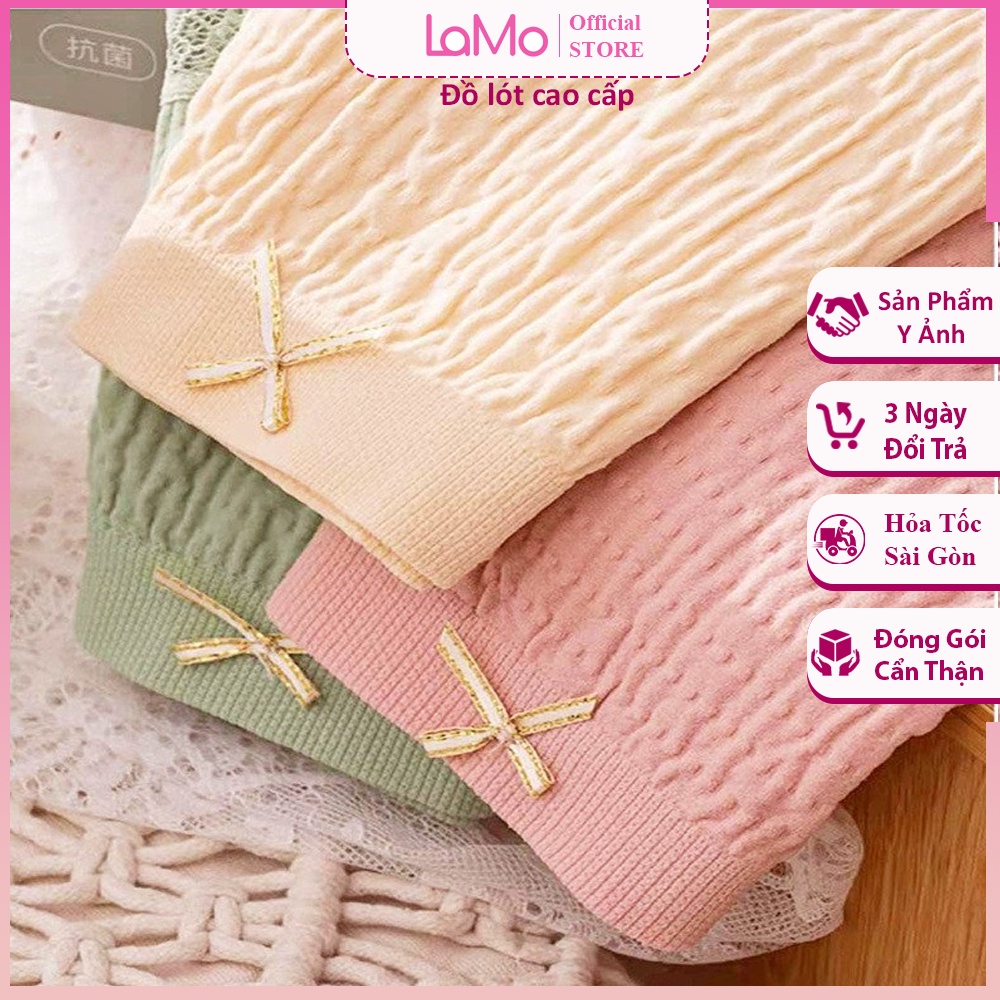 Quần lót nữ cotton vải mềm viền ren ôm bụng nâng mông, chíp thông hơi kháng khuẩn co giãn 4 chiều