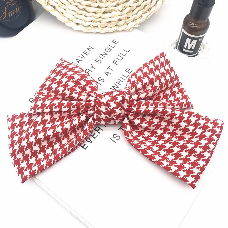 Kẹp Tóc Hình Nơ Họa Tiết Kẻ Ô Phong Cách Cổ Điển Đơn Giản Nhưng Cực Xinh